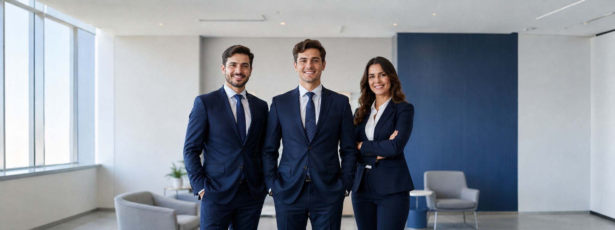 Equipe de auditores líderes da Valorização em um escritório moderno